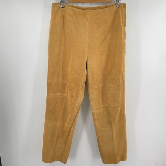 Terry Lewis 100% genuine suede side zip flat front slim straight leg pants sz 14 - Picture 1 of 6